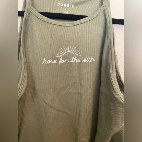 NWT TORRID Here For The Sun Ribbed Goddess Crop Tank - Picture 6 of 8